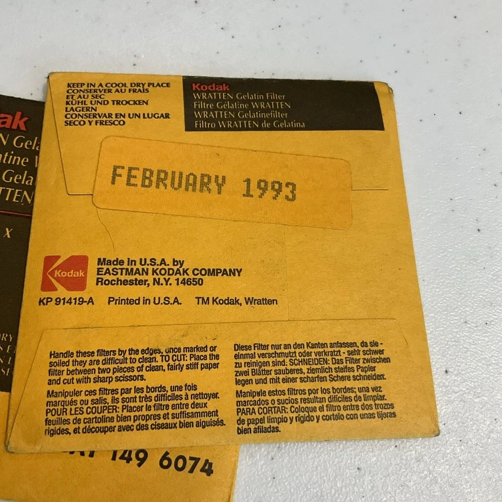 Kodak Wratten 81B Gelatin Filter 149 6074 75x75mm 3x3